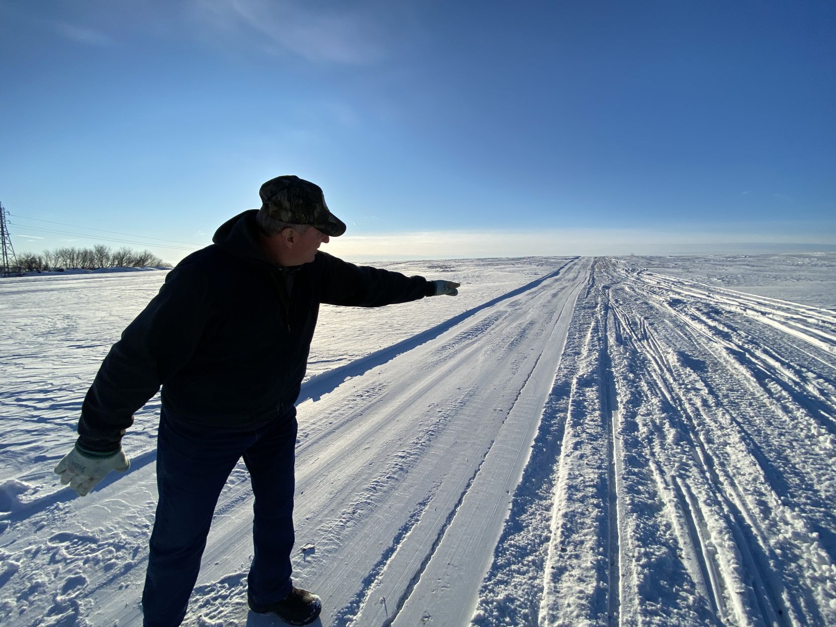 Grooming the snowmobile trail